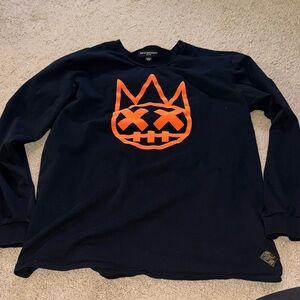 Cult of Individuality Black and Orange Long Sleeve Tee